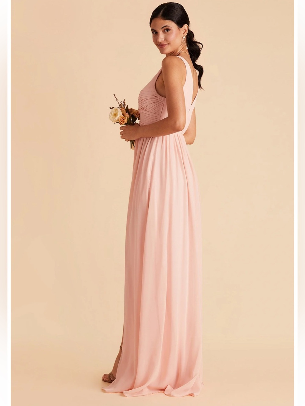 Birdy Grey Blush Pink Chiffon Laurie Maxi Dress M - Picture 8 of 10